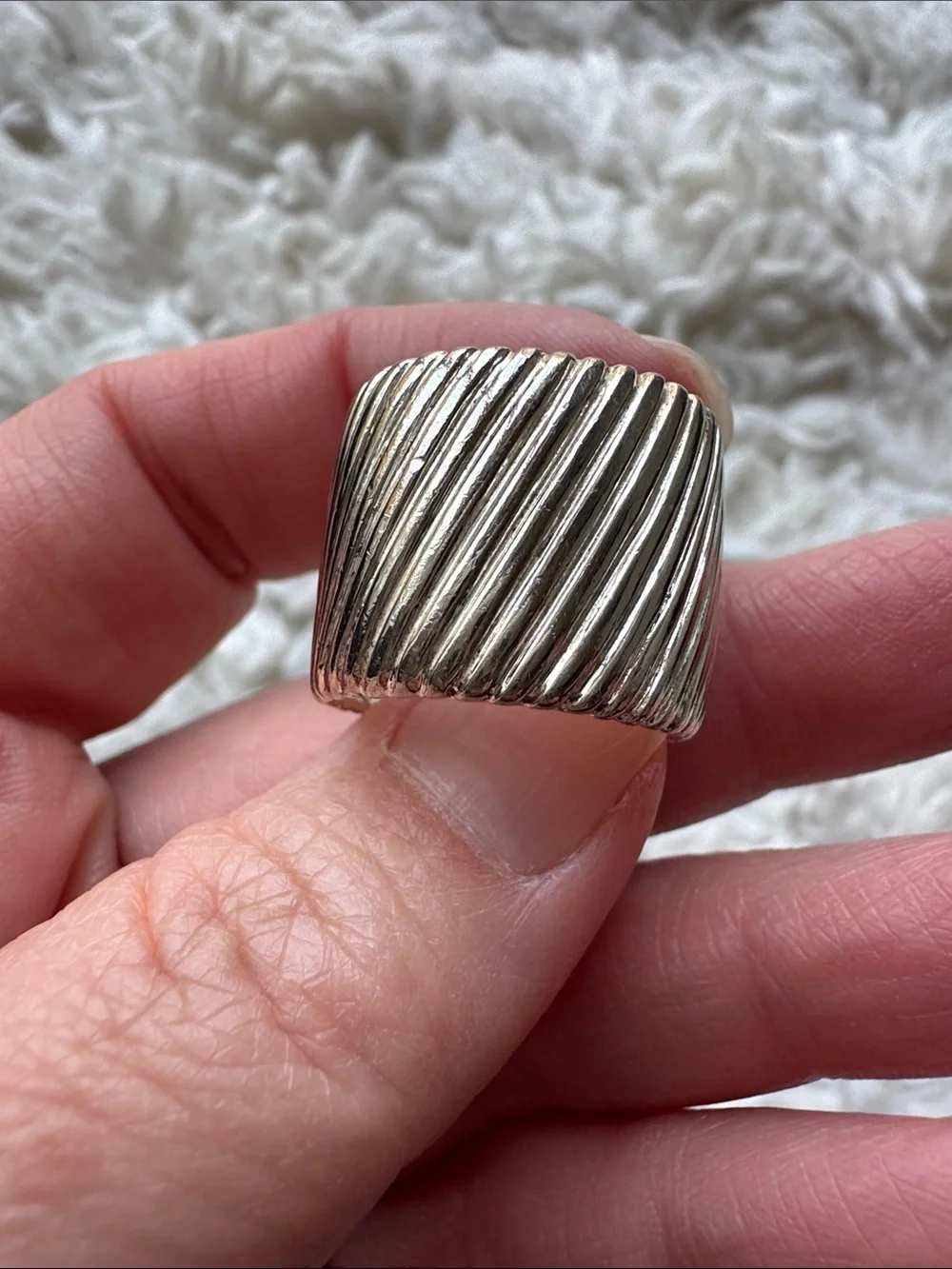 Sterling Silver Wide Cigar Style Ring